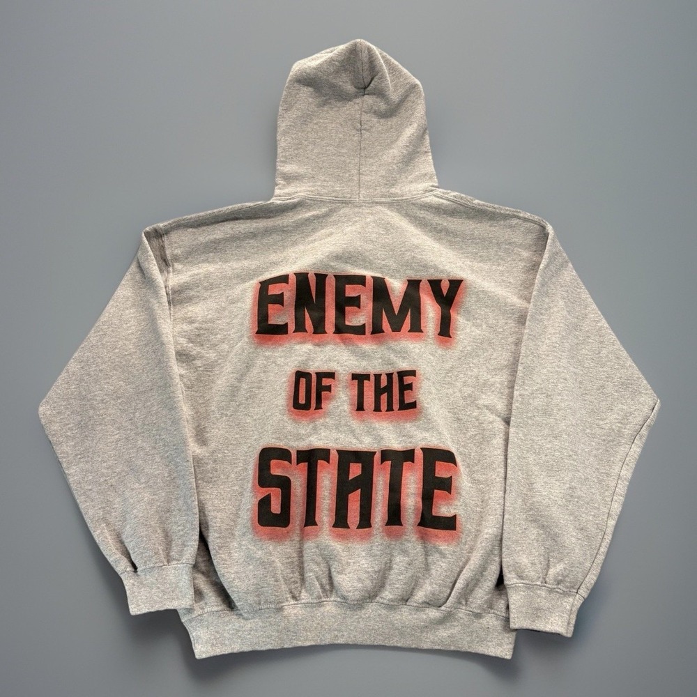 Enemy of The State Graphic Hoodie Sweatshirt Size Medium